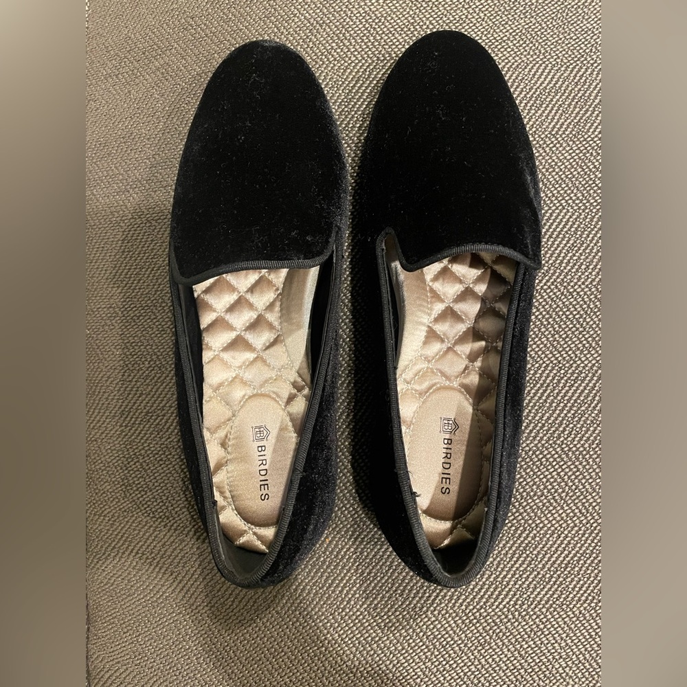 Birdies The Starling loafer black velvet size 7 like new